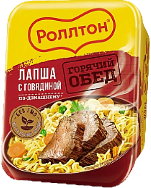 Лапша РОЛЛТОН По-домашнему с говядиной лоток 90г (24)