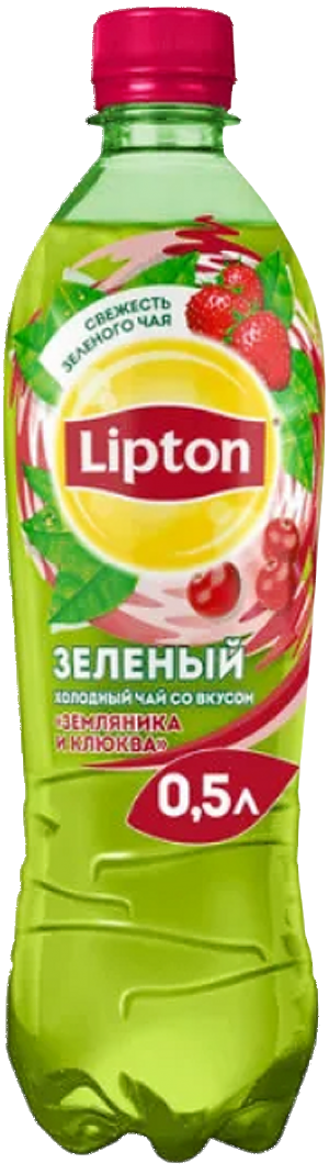 Напиток ЛИПТОН зеленый Земляника и Клюква 0.5л (12)