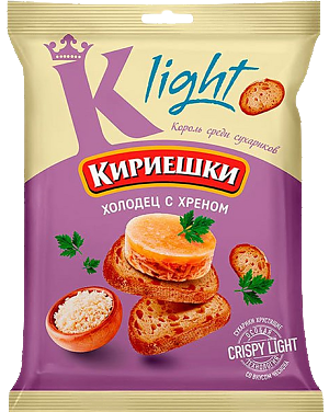 Сухарики КИРИЕШКИ Light холодец с хреном 33г (50)