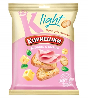 Сухарики КИРИЕШКИ Light ржаные ветчина с сыром 33г (50)