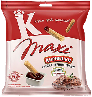 Сухарики КИРИЕШКИ Maxi стейк с соусом барбекю 50г+25мл (32)
