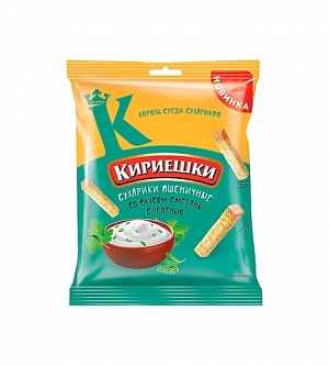 Сухарики КИРИЕШКИ пшеничные сметана с зеленью 40г (60)