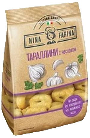 Тараллини NINA FARINA с чесноком 180г (24)