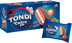Печенье TONDI Choco Pie клубничный 30г (6)