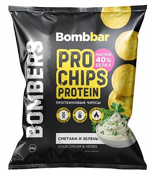 Чипсы BOMBBAR Сметана и зеленый лук 50г (14)