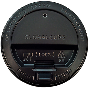 Крышка GLOBALCUPS ЧЕРНАЯ с клапаном D90 100шт (10)