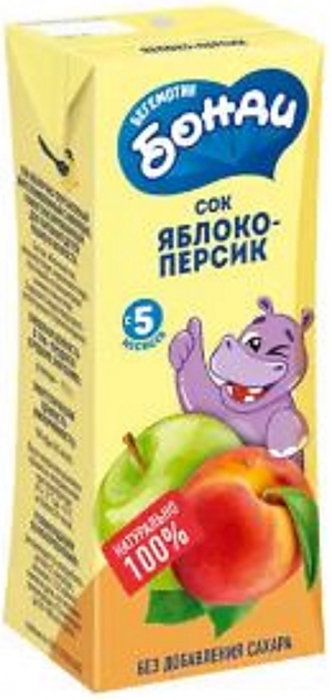 Сок БОНДИ Яблоко-Персик 0.2л (27)