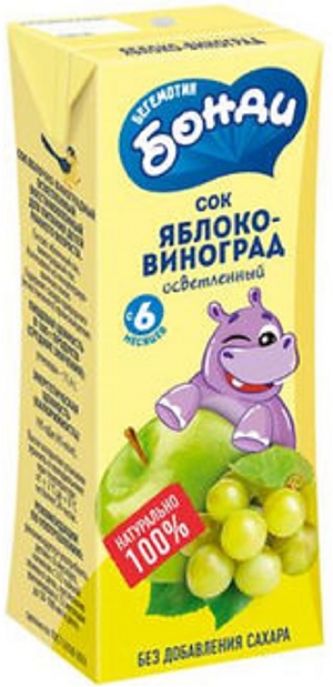Сок БОНДИ Яблоко-Виноград 0.2л (27)