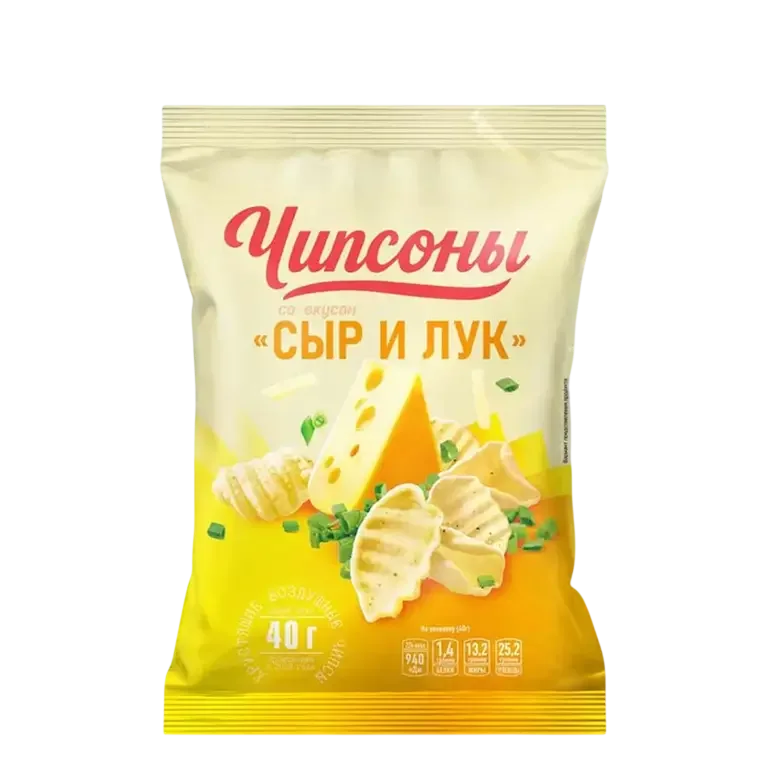 Чипсы ЧИПСОНЫ Нежный сыр с луком 40г (28)