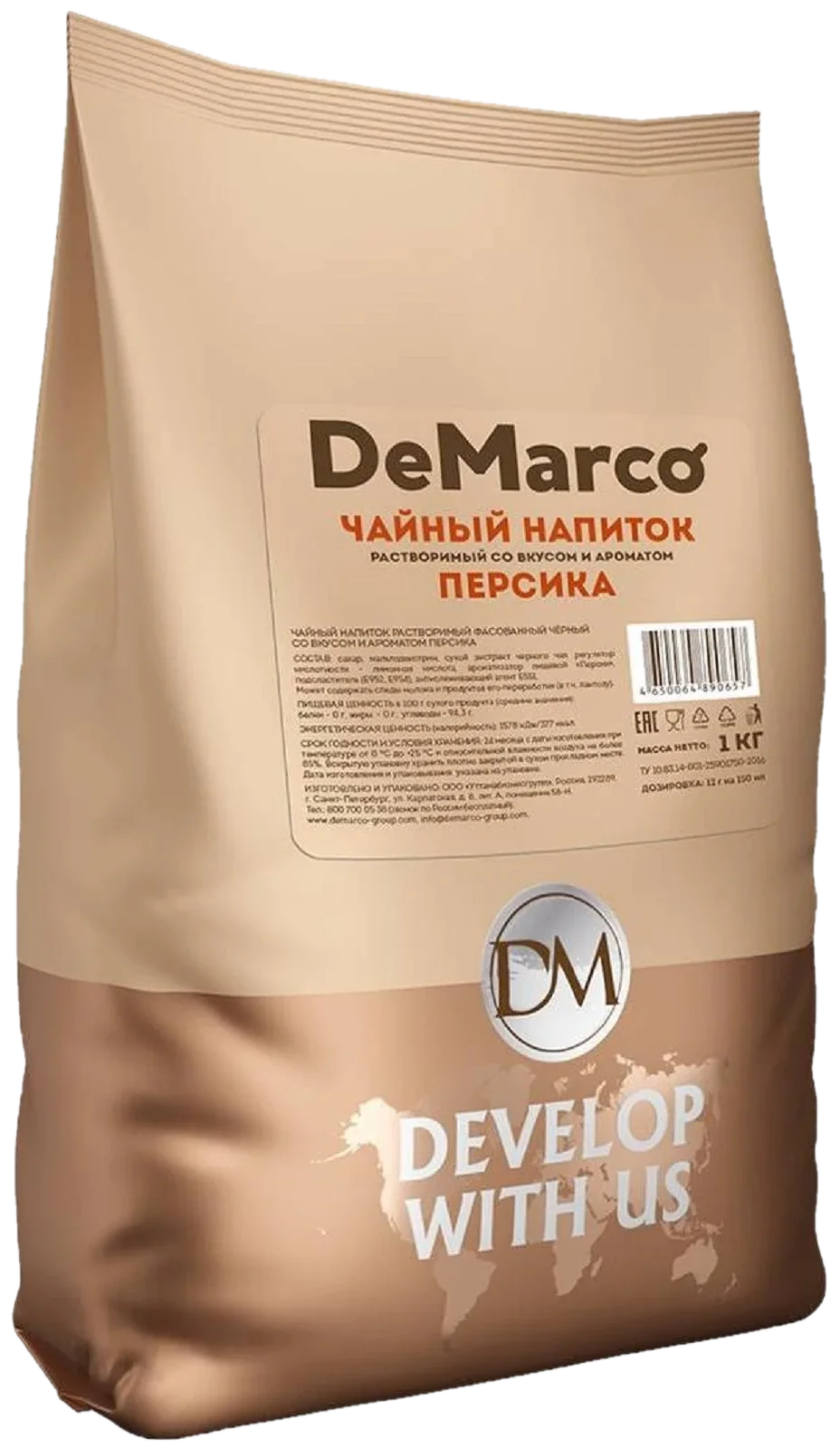Чай растворимый DEMARCO Персик 1000г (10)