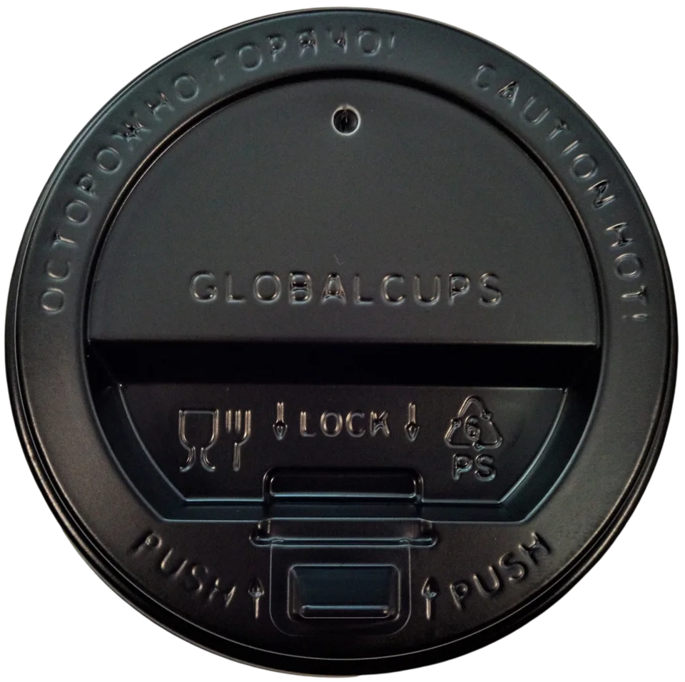 Крышка GLOBALCUPS ЧЕРНАЯ с клапаном D90 100шт (10)