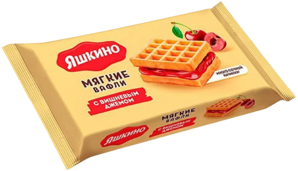Вафли ЯШКИНО Мягкие с вишневым джемом 40г (72)